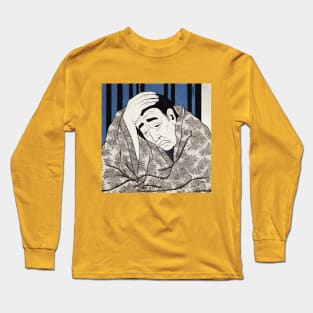 Asian painting. A man sadly clutching his head Long Sleeve T-Shirt
